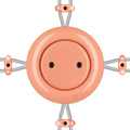 PORCELAIN KATY PATY COLONA ROUND SURFACE MOUNTED JUNCTION BOX SALMON PINK - DYKE & DEAN