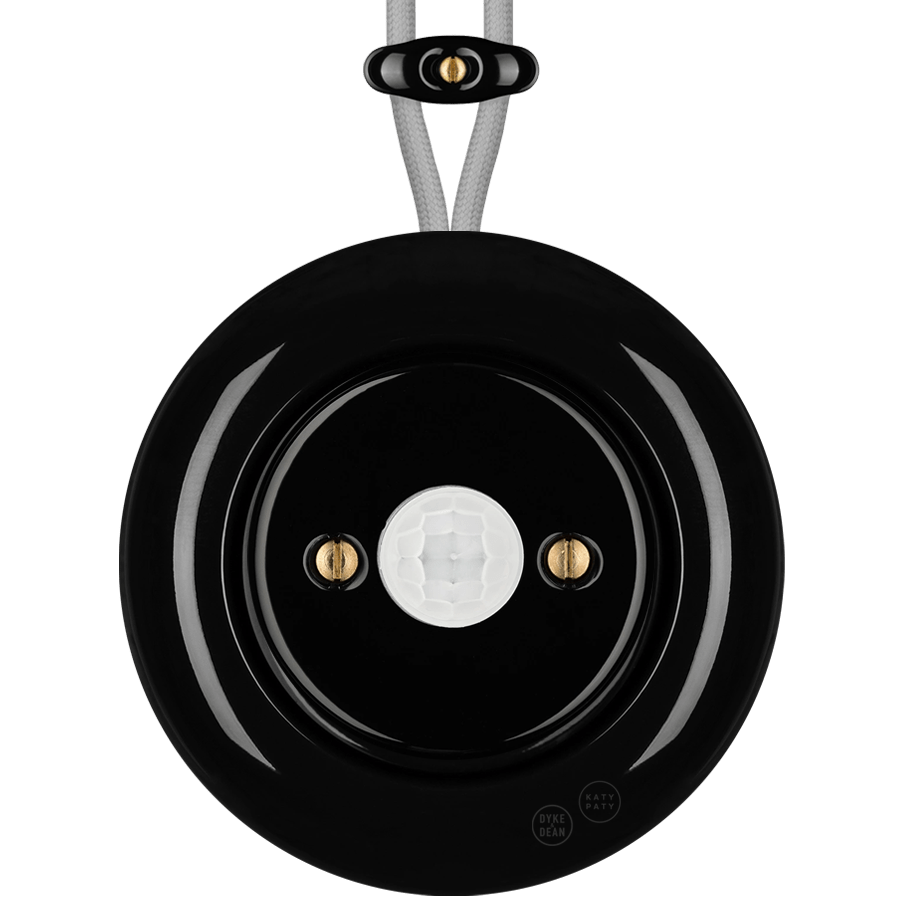 PORCELAIN KATY PATY COLONA ROUND SURFACE MOUNTED MOTION SENSOR BLACK - DYKE & DEAN