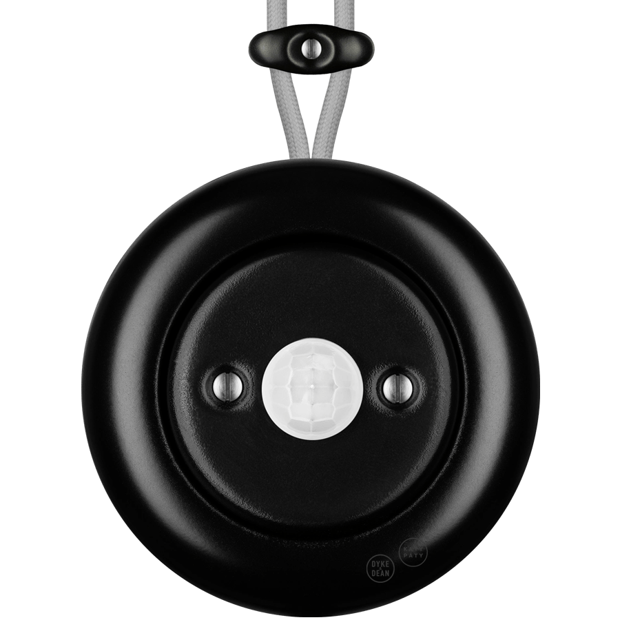 PORCELAIN KATY PATY COLONA ROUND SURFACE MOUNTED MOTION SENSOR MATTE BLACK - DYKE & DEAN