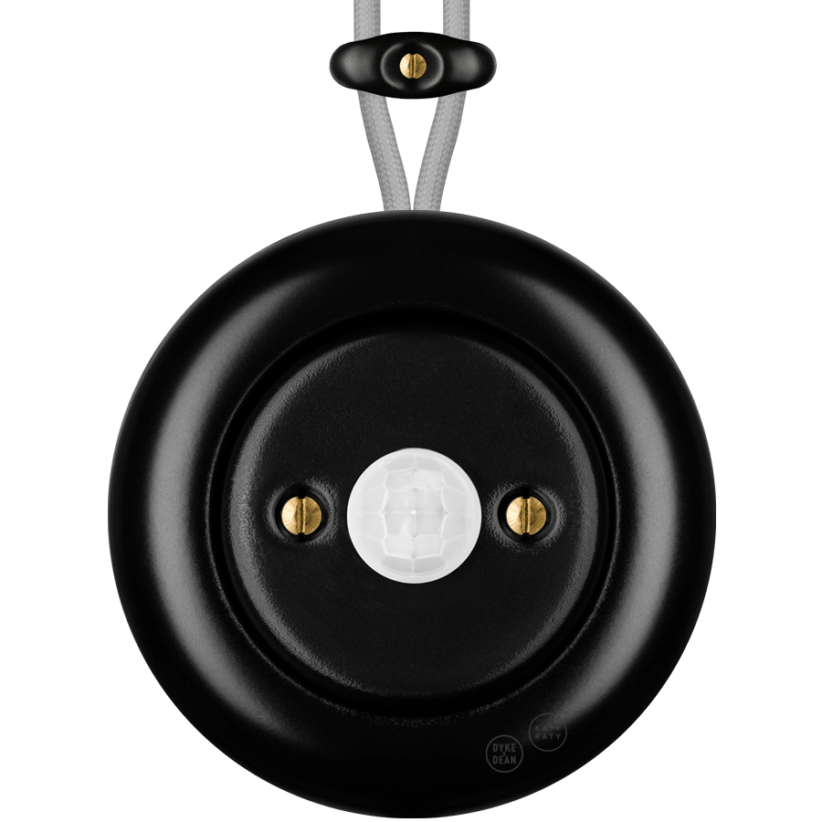 PORCELAIN KATY PATY COLONA ROUND SURFACE MOUNTED MOTION SENSOR MATTE BLACK - DYKE & DEAN