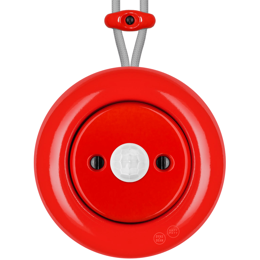 PORCELAIN KATY PATY COLONA ROUND SURFACE MOUNTED MOTION SENSOR RED - DYKE & DEAN