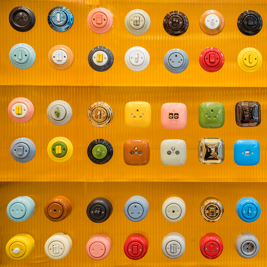 PORCELAIN KATY PATY COLONA ROUND SURFACE MOUNTED SCHUKO SOCKET MATTE BLACK - DYKE & DEAN