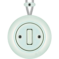 PORCELAIN KATY PATY COLONA ROUND SURFACE MOUNTED SLIM BUTTON SWITCH CONCHA - DYKE & DEAN
