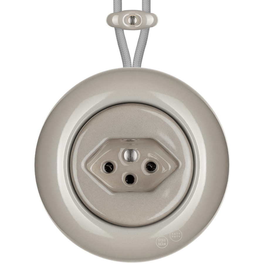 PORCELAIN KATY PATY COLONA ROUND SURFACE MOUNTED SWISS SOCKET CAPPUCCINO - DYKE & DEAN