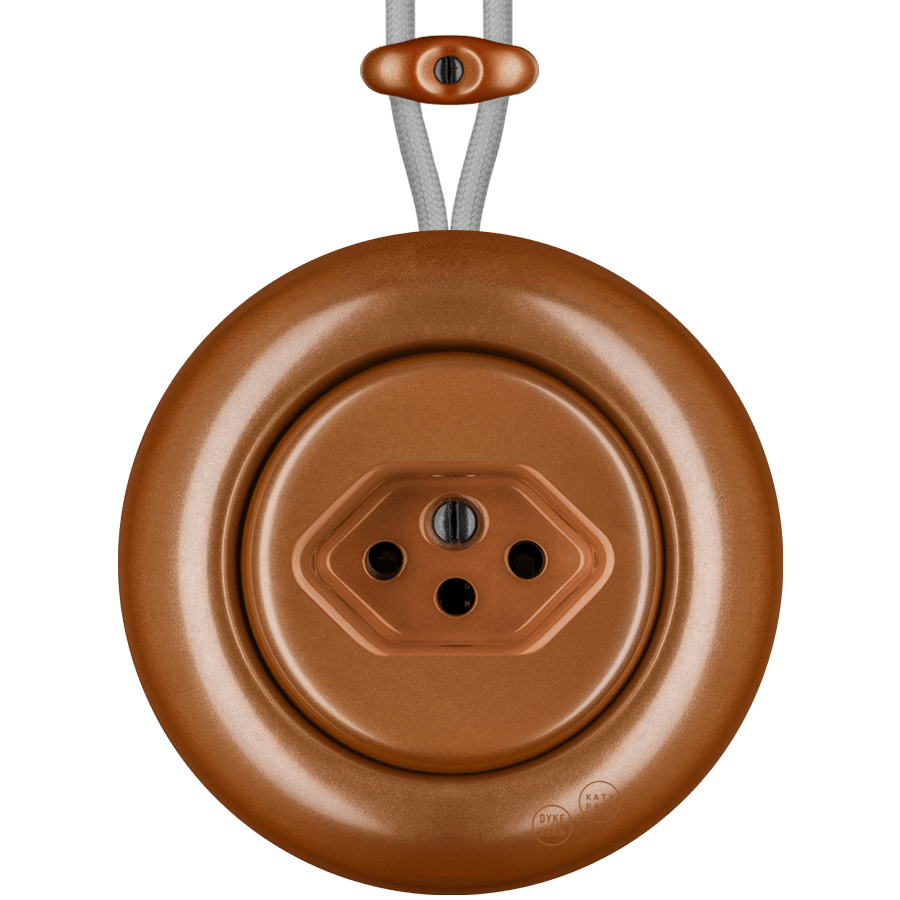 PORCELAIN KATY PATY COLONA ROUND SURFACE MOUNTED SWISS SOCKET COPPER - DYKE & DEAN