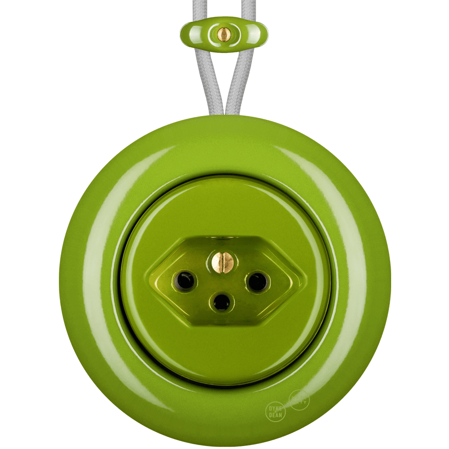 PORCELAIN KATY PATY COLONA ROUND SURFACE MOUNTED SWISS SOCKET GREEN - DYKE & DEAN