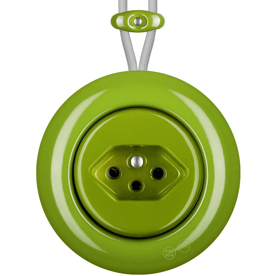 PORCELAIN KATY PATY COLONA ROUND SURFACE MOUNTED SWISS SOCKET GREEN - DYKE & DEAN