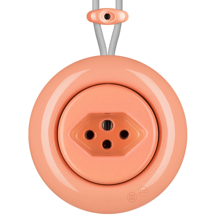 PORCELAIN KATY PATY COLONA ROUND SURFACE MOUNTED SWISS SOCKET SALMON PINK - DYKE & DEAN