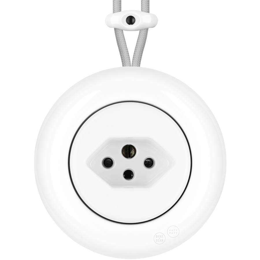 PORCELAIN KATY PATY COLONA ROUND SURFACE MOUNTED SWISS SOCKET WHITE - DYKE & DEAN