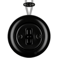 PORCELAIN KATY PATY COLONA ROUND SURFACE MOUNTED TOGGLE BUTTON SWITCH MATTE BLACK - DYKE & DEAN