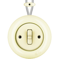 PORCELAIN KATY PATY COLONA ROUND SURFACE MOUNTED TOGGLE BUTTON SWITCH VANILLA - DYKE & DEAN