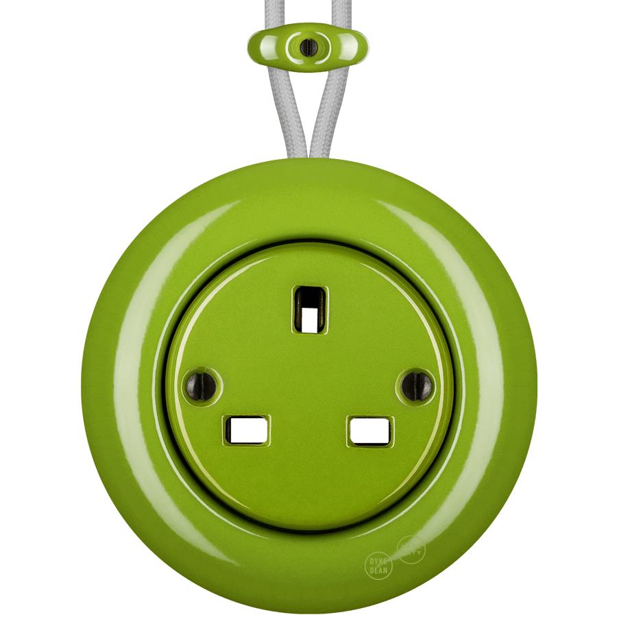 PORCELAIN KATY PATY COLONA ROUND SURFACE MOUNTED UK SOCKET GREEN - DYKE & DEAN