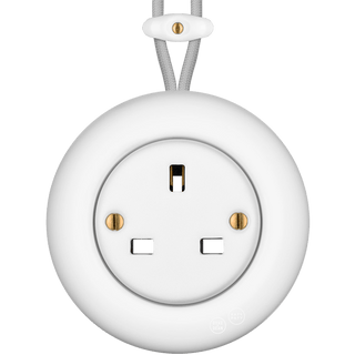 PORCELAIN KATY PATY COLONA ROUND SURFACE MOUNTED UK SOCKET MATTE WHITE - DYKE & DEAN