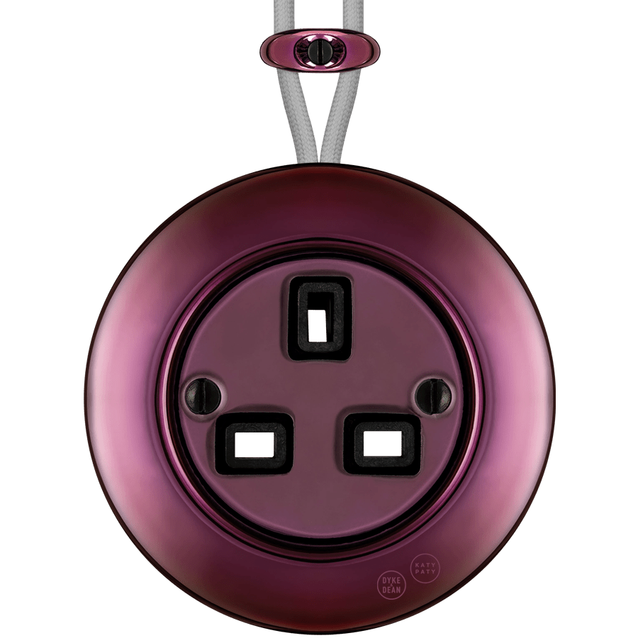 PORCELAIN KATY PATY COLONA ROUND SURFACE MOUNTED UK SOCKET PURPLE - DYKE & DEAN