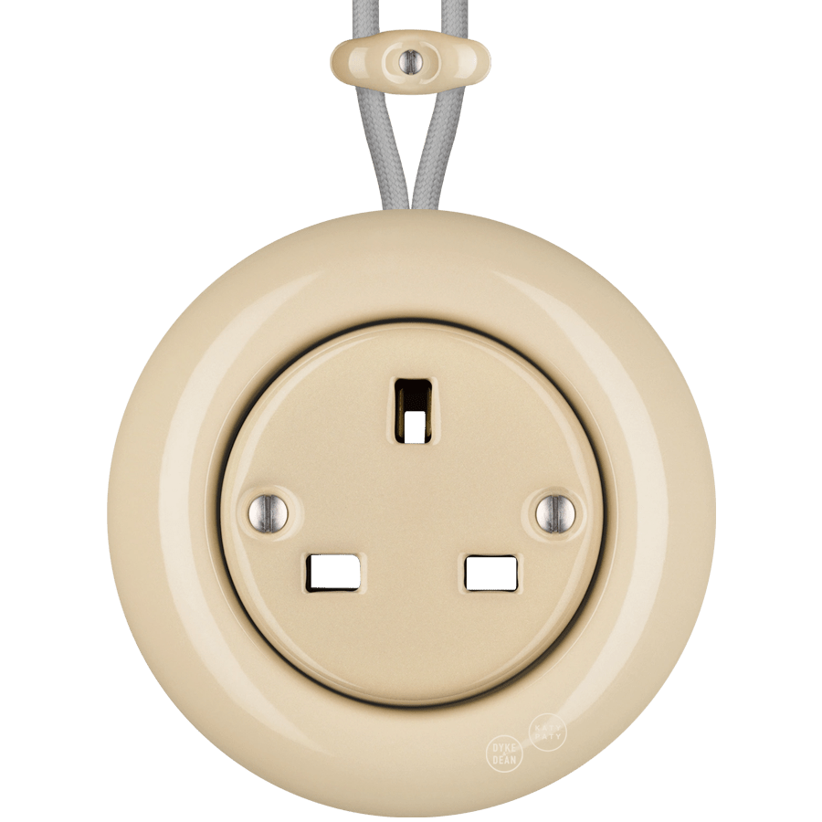 PORCELAIN KATY PATY COLONA ROUND SURFACE MOUNTED UK SOCKET SAND - DYKE & DEAN