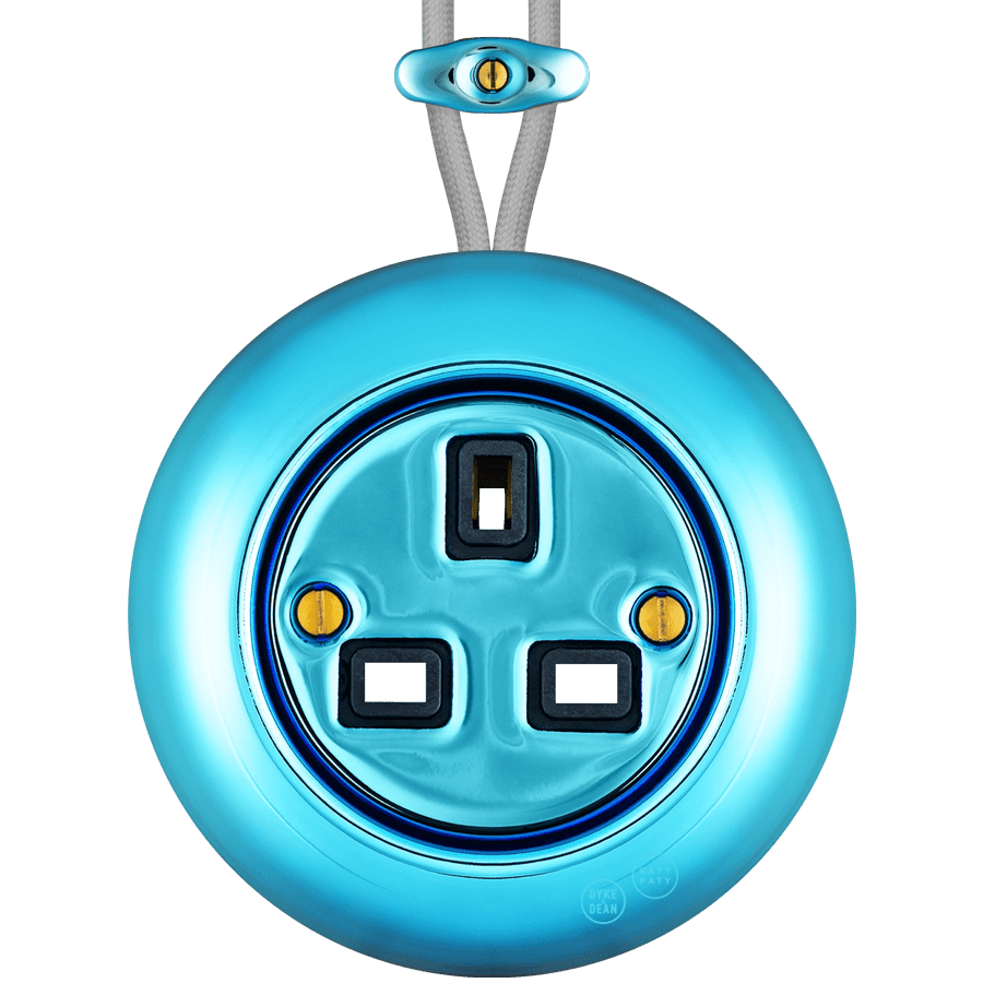 PORCELAIN KATY PATY COLONA ROUND SURFACE MOUNTED UK SOCKET SKY BLUE - DYKE & DEAN