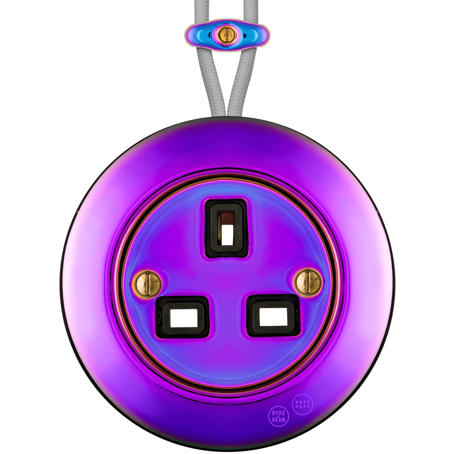 PORCELAIN KATY PATY COLONA ROUND SURFACE MOUNTED UK SOCKET VIOLEDO - DYKE & DEAN