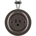 PORCELAIN KATY PATY COLONA ROUND SURFACE MOUNTED USA 15AMP SOCKET BROWN - DYKE & DEAN
