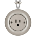 PORCELAIN KATY PATY COLONA ROUND SURFACE MOUNTED USA 15AMP SOCKET CAPPUCCINO - DYKE & DEAN
