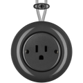PORCELAIN KATY PATY COLONA ROUND SURFACE MOUNTED USA 15AMP SOCKET DARK GREY - DYKE & DEAN