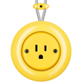 PORCELAIN KATY PATY COLONA ROUND SURFACE MOUNTED USA 15AMP SOCKET YELLOW - DYKE & DEAN