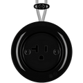PORCELAIN KATY PATY COLONA ROUND SURFACE MOUNTED USA 20AMP SOCKET BLACK - DYKE & DEAN