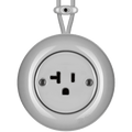 PORCELAIN KATY PATY COLONA ROUND SURFACE MOUNTED USA 20AMP SOCKET GREY - DYKE & DEAN