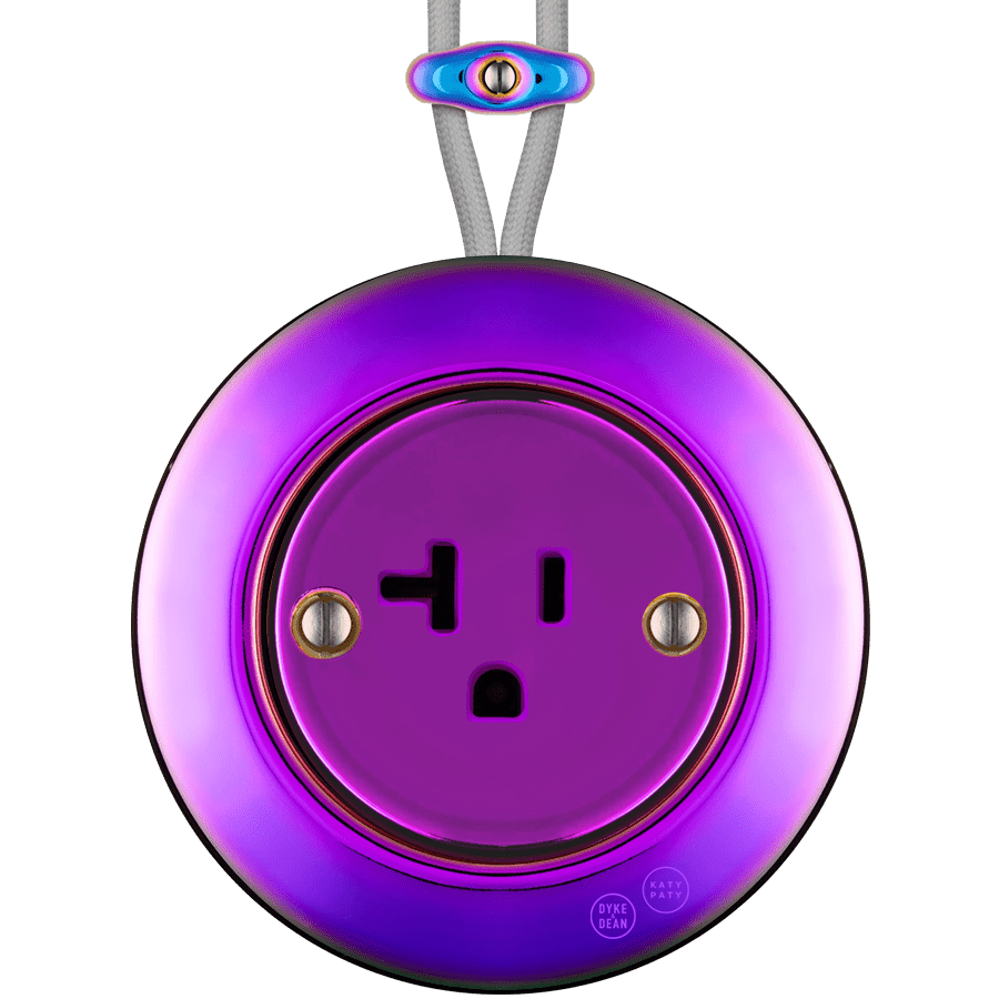 PORCELAIN KATY PATY COLONA ROUND SURFACE MOUNTED USA 20AMP SOCKET VIOLEDO - DYKE & DEAN