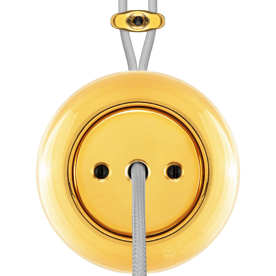 PORCELAIN ROUND SURFACE MOUNTED CABLE GLAND SOCKET GOLD - DYKE & DEAN