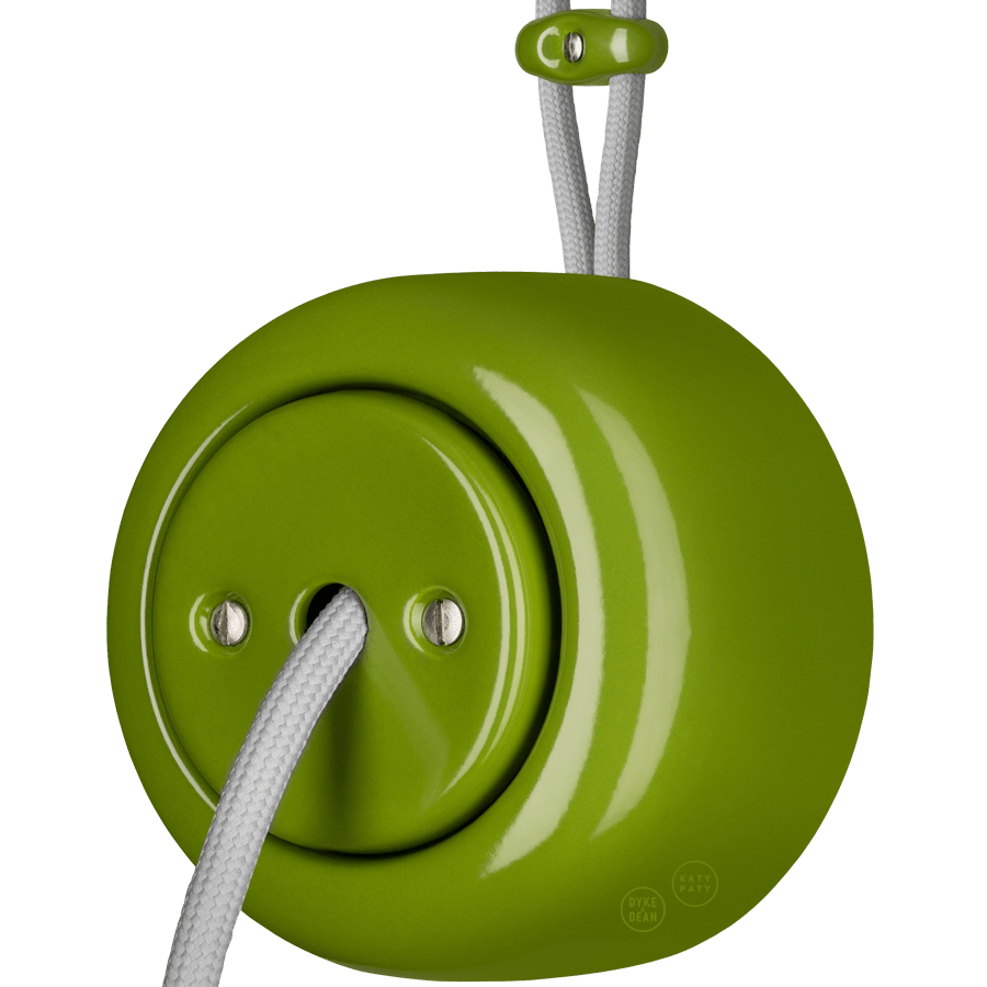 PORCELAIN ROUND SURFACE MOUNTED CABLE GLAND SOCKET GREEN - DYKE & DEAN
