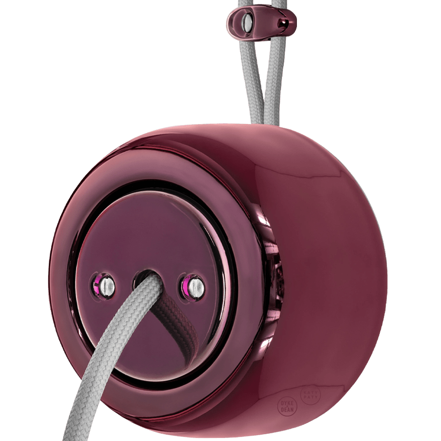 PORCELAIN ROUND SURFACE MOUNTED CABLE GLAND SOCKET PURPLE - DYKE & DEAN