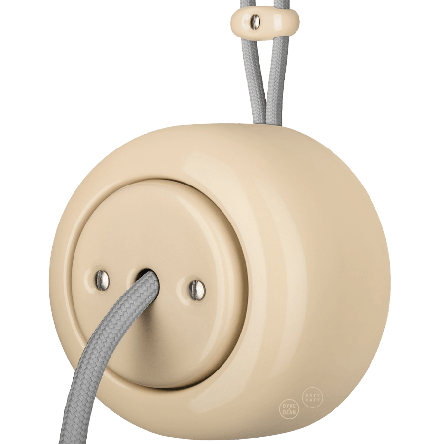 PORCELAIN ROUND SURFACE MOUNTED CABLE GLAND SOCKET SAND - DYKE & DEAN
