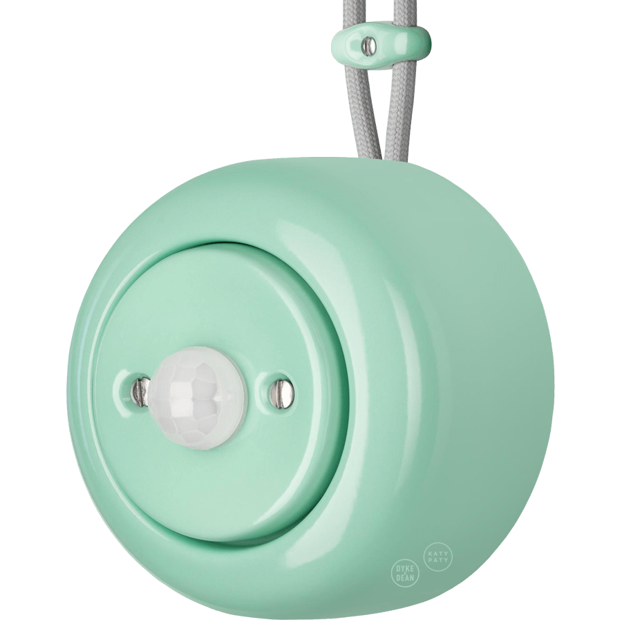 PORCELAIN ROUND SURFACE MOUNTED MOTION SENSOR MINT GREEN - DYKE & DEAN