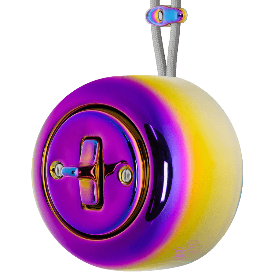 PORCELAIN ROUND SURFACE MOUNTED TOGGLE BUTTON SWITCH VIOLEDO - DYKE & DEAN