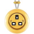 PORCELAIN ROUND SURFACE MOUNTED UK SOCKET GOLD - DYKE & DEAN