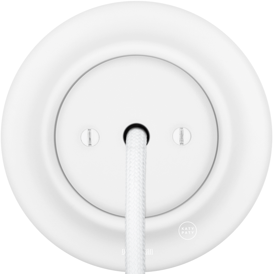 PORCELAIN WALL CABLE GLAND SOCKET MATT WHITE - DYKE & DEAN