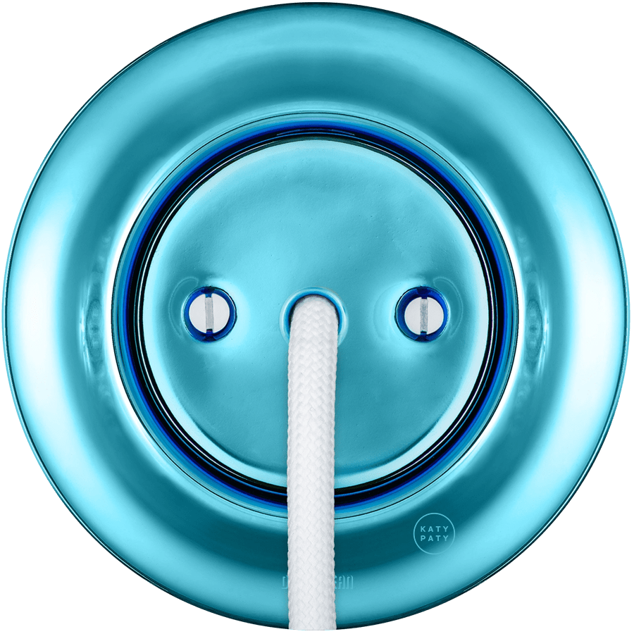 PORCELAIN WALL CABLE GLAND SOCKET SKY BLUE - DYKE & DEAN