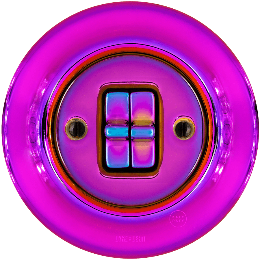 PORCELAIN WALL DOUBLE TOGGLE LIGHT SWITCH VIOLEDO - DYKE & DEAN
