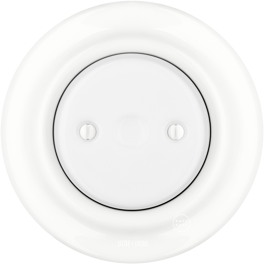 PORCELAIN WALL END PLUG SOCKET WHITE - DYKE & DEAN