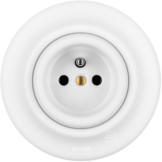PORCELAIN WALL EURO SOCKET MATT WHITE - DYKE & DEAN