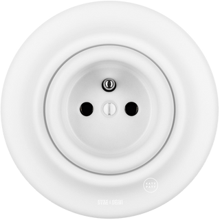 PORCELAIN WALL EURO SOCKET MATT WHITE - DYKE & DEAN