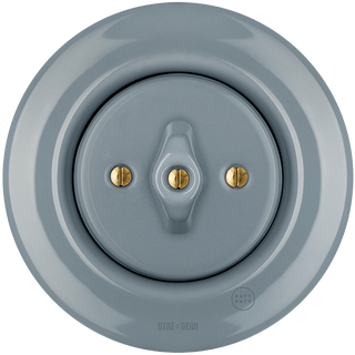 PORCELAIN WALL LIGHT SWITCH ASH GREY ROTARY - DYKE & DEAN