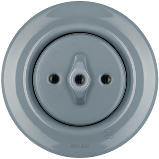 PORCELAIN WALL LIGHT SWITCH ASH GREY ROTARY - DYKE & DEAN