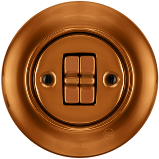 PORCELAIN WALL LIGHT SWITCH BRONZE 2 TOGGLE - DYKE & DEAN