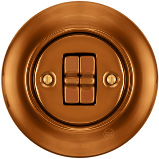 PORCELAIN WALL LIGHT SWITCH BRONZE 2 TOGGLE - DYKE & DEAN