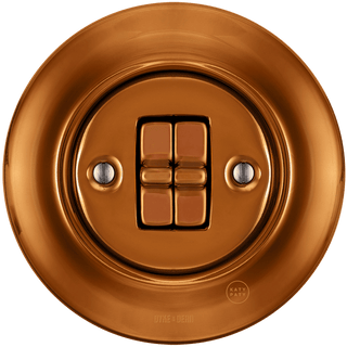 PORCELAIN WALL LIGHT SWITCH BRONZE 2 TOGGLE - DYKE & DEAN