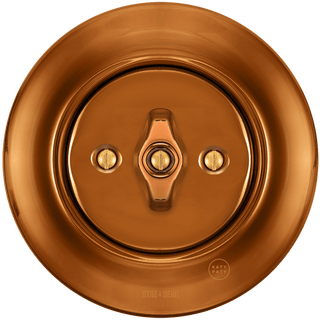 PORCELAIN WALL LIGHT SWITCH BRONZE ROTARY - DYKE & DEAN