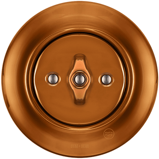 PORCELAIN WALL LIGHT SWITCH BRONZE ROTARY - DYKE & DEAN