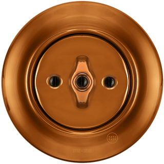 PORCELAIN WALL LIGHT SWITCH BRONZE ROTARY - DYKE & DEAN