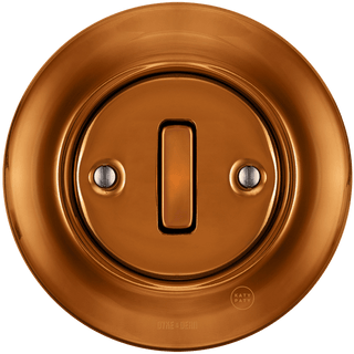 PORCELAIN WALL LIGHT SWITCH BRONZE SLIM BUTTON - DYKE & DEAN